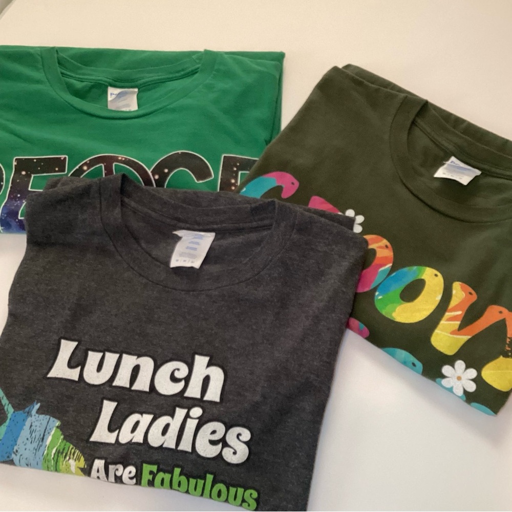 Bundle Set of Three Food Nutrition Tees M